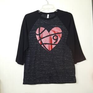 Bella Canvas Raglan T-Shirt Heart 9 Large
